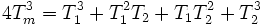 4 T_m^3 = T_1^3 + T_1^2 T_2 + T_1 T_2^2 + T_2^3
